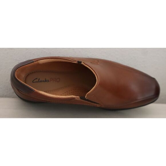 Clarks Artisan 26184339 Mens Sz 7.5M Dark Tan Leather Eldredge Step Loafers main image 5